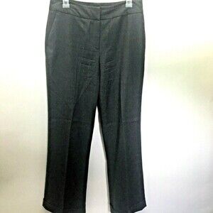 White+Warren Dress Trousers Women Size 10 Gray Wool Blend Flat Front Cuffed